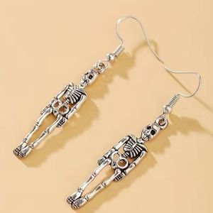Skeleton dangle earrings silver